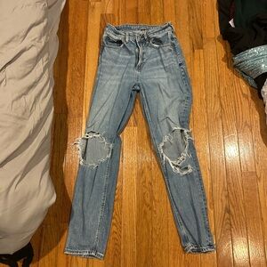 American Eagle Outfitters Blue Skinny Jeans Distressed Style